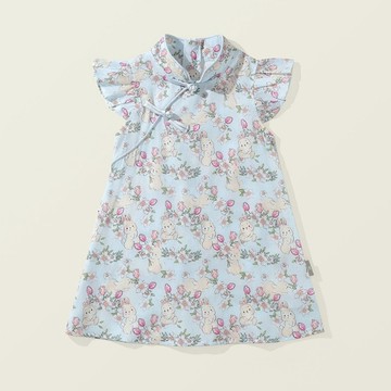 【Arbea】女童旗袍裙夏季洋氣古風碎花中國風漢服連衣裙兒童公主裙子【C122】