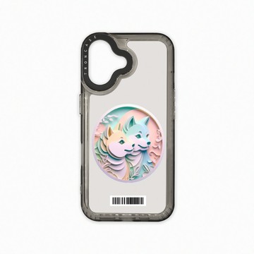 iPhone 16  殼 TRON IPhone 16 可愛紙雕柴犬  載具 太空殼 透黑款 手機殼