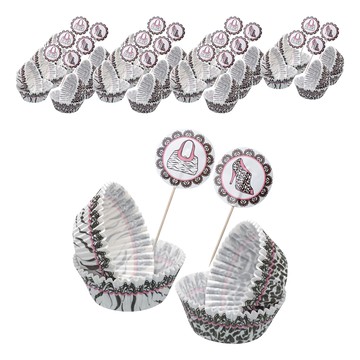 KitchenCraft 紙模 + 裝飾24件組 6.3cm  時尚斑紋  1組