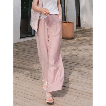 輕城蘇小糖|冰麻涼涼褲 輕薄涼爽含亞麻慵懶松弛感闊腿休閑褲女夏