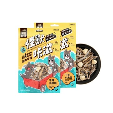 怪獸部落 咔滋原肉零食 凍乾干貝小魚乾25g 兩包組