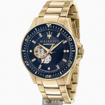 MASERATI手錶，編號R8823140004，44mm金色錶殼，金色錶帶款_廠商直送