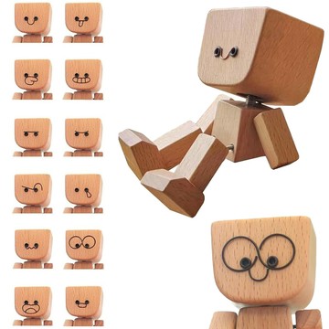 洛陽牡丹 洛陽牡丹AMZ 1/2套搖晃木人雕像汽車擺件shaking wooden man figurine裝飾