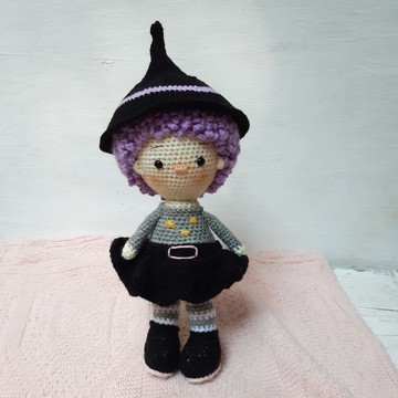 女巫女巫玩偶毛絨玩具毛絨玩具Amigurumi娃娃萬聖節禮物