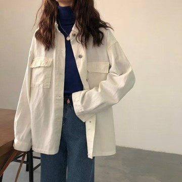 S-5XL大尺碼襯衫 美式工裝牛仔襯衫女新款韓版大碼胖mm寬鬆百搭薄款上衣外套潮