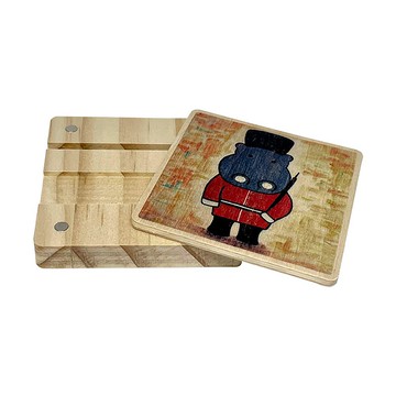 木質多功能方塊手機架 小樂英國士兵 客製化禮物 手機支架 手機座