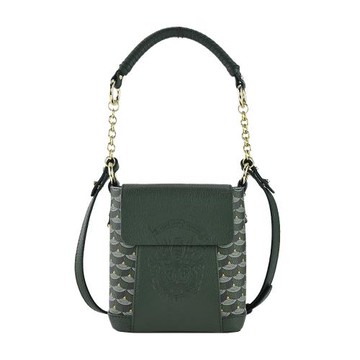 Faure Le PageBoho 15 經典龍鱗紋翻蓋拼接兩用包-小/綠