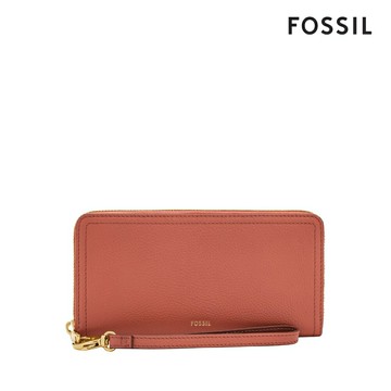 送禮首選 ★ FOSSIL Logan 多層真皮拉鍊RFID防盜長夾-乾燥玫瑰粉 SL7831604【 美國時尚品牌 】 附防塵袋+提袋【全館滿額折價★FOSSIL全系列包夾送美妝蛋】 女神手袋