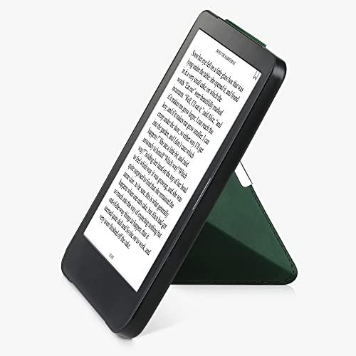 kwmobile カバー 対応: Kobo Clara HD ケース 電子リーダー PUレザー 電子書籍 保護ケース 深緑色