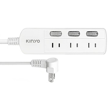Kinyo 3開3插2PIN延長線 9呎  2.7m  白色  1個