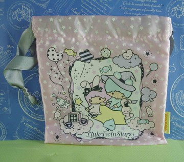 【震撼精品百貨】Little Twin Stars KiKi&LaLa 雙子星小天使 縮口袋 星星滿版 震撼日式精品百貨