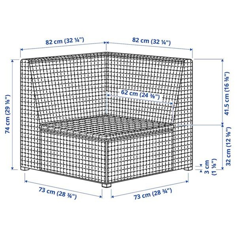 IKEA/イケア/通販】SOLLERON ソッレローン コーナーセクション 屋外用, ブラウン[I](00373622) | LINEブランドカタログ
