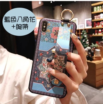 延禧攻略宮廷風iX手機殼 XR保護殼 XS Max軟殼 iPhone8保護套 i7Plus i6s Plus防摔全包腕帶支架保護殼