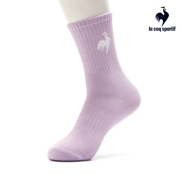 【LE COQ SPORTIF 法國公雞】男女款粉紫色中筒襪LWW03222