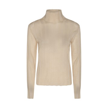 The Row - Antique Cream Linen And Silk Blend Sweater