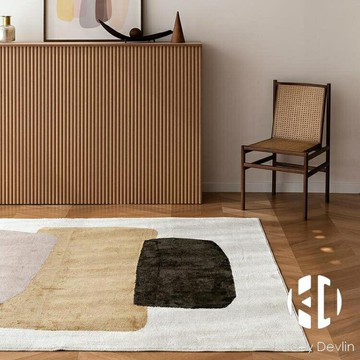 簡約現代幾何客廳地毯原創設計民宿家用臥室床邊書房茶幾毯【聚物優品】