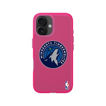 iPhone 16 Clear 粉漾桃 - NBA - Logo-明尼蘇達灰狼 Minnesota Timberwolves