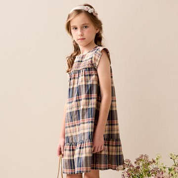 PIPPY 經典格紋純棉洋裝 紫-155