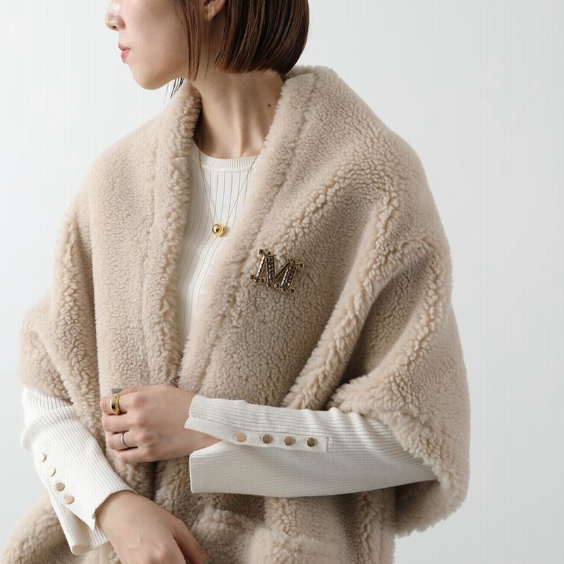 新品 MaxMara SHINYメタルテディブローチ White