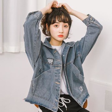 個性百搭牛仔外套女春秋裝2025新款寬松韓版短外套學生上衣長袖潮