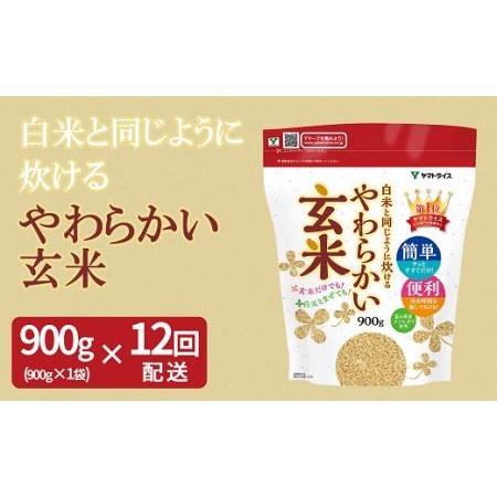 ふるさと納税 やわらかい玄米 900g ※12回定期便 安心安全なヤマトライス H074-534 愛知県碧南市