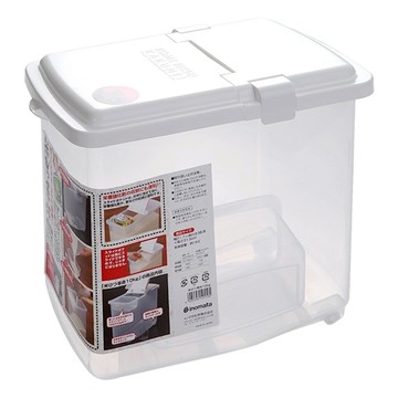 inomata 分隔儲米箱 (10kg) 容量 16L 量杯容量 1L  白色  36.9 x 21.7 x 31.5cm  1個