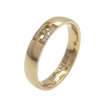 【二手名牌BRAND OFF】HERMES 愛馬仕 18K玫瑰金 鑽石 Ever Herakles 戒指 49