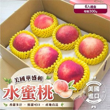 果物樂園-美國華盛頓特大顆水蜜桃 (6入_約300g/顆)