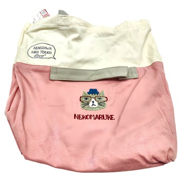 kUSUgURU JAPAN 日本眼鏡貓 NEKOZAWA貓澤系列 肩背手提二用包  37 x 25 x 14cm 手柄長48cm  粉色