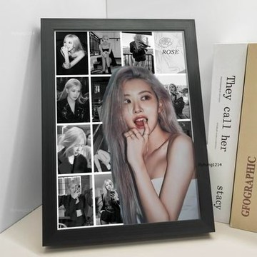 新品特惠🔥ROSE樸彩英相框周邊掛畫 擺臺 海報 桌面擺件 同款海報 送生日禮物粉墨 blackpink應援周邊同款