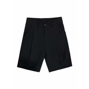 dk制服男夏季短西褲薄款五分褲子男生透氣百搭休閑黑色學生校服褲