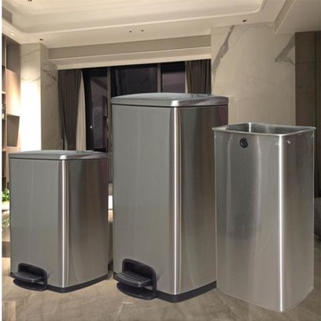 方形30L20L大容量不銹鋼分類垃圾桶腳踏翻蓋家用廚房商用收納單桶