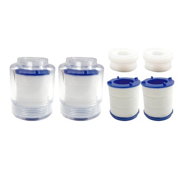 Water More 水摩爾 透明PP廚房過濾器 附內外牙轉接頭+替換濾芯  5.5 x 4.4cm  2個