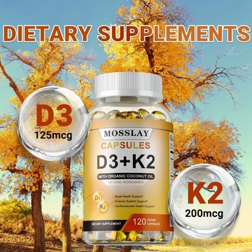 💥D3+K2膠囊，含機椰子油🧉及天然成分🌱 - 60/120粒膠囊 美國製造