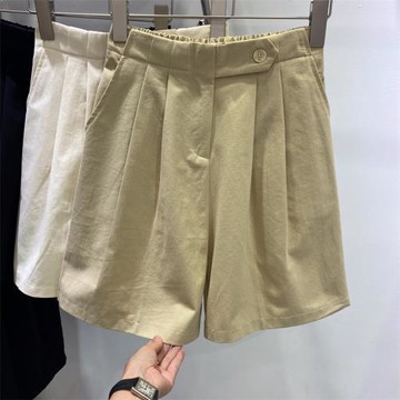 2025年夏季新款寬松休閑短褲女大碼胖mm高腰顯瘦韓版闊腿五分褲子