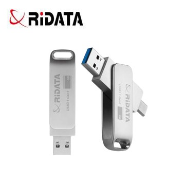 錸德RIDATAUSB3.1 Gen1+TypeC雙介面OTG隨身碟/HT4-16G銀