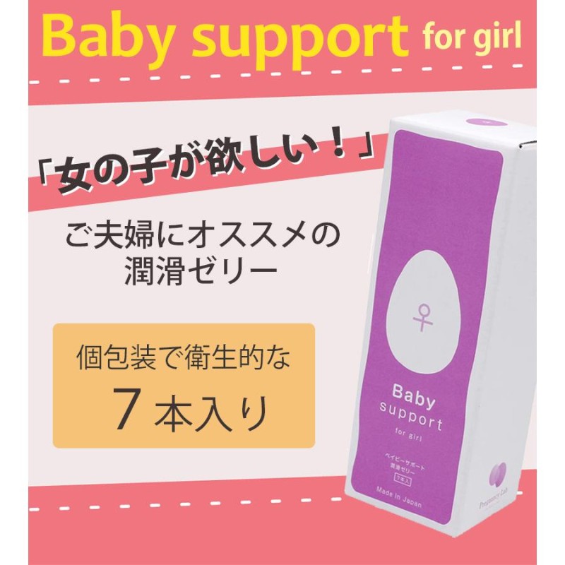 潤滑 潤滑剤ゼリー ベイビーサポート ガール 7本入り 女の子用 産み分けゼリー Baby Support for girl 産み分け 妊活 ジェル  ゲル 潤滑ゼリー | LINEブランドカタログ