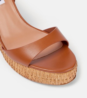 Aquazzura Sunseeker 110 leather wedge sandals