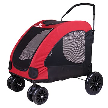 DO DO PET 加強版承重前後雙門摺疊寵物推車 大狗老年犬/70kg以下寵物猫狗適用  紅色  1個