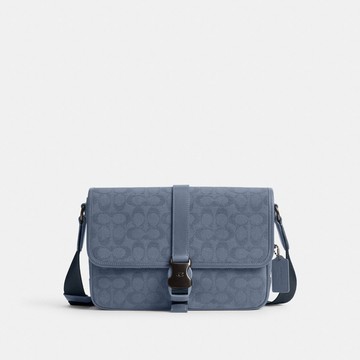 LEAGUE 經典 SIGNATURE 帆布緹花面料郵差包