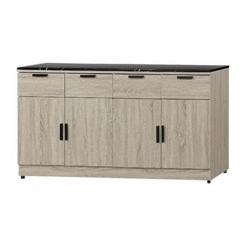 文創集 波婭5.4尺雲紋石面低餐櫃/收納櫃-160.5x40x83.5cm免組