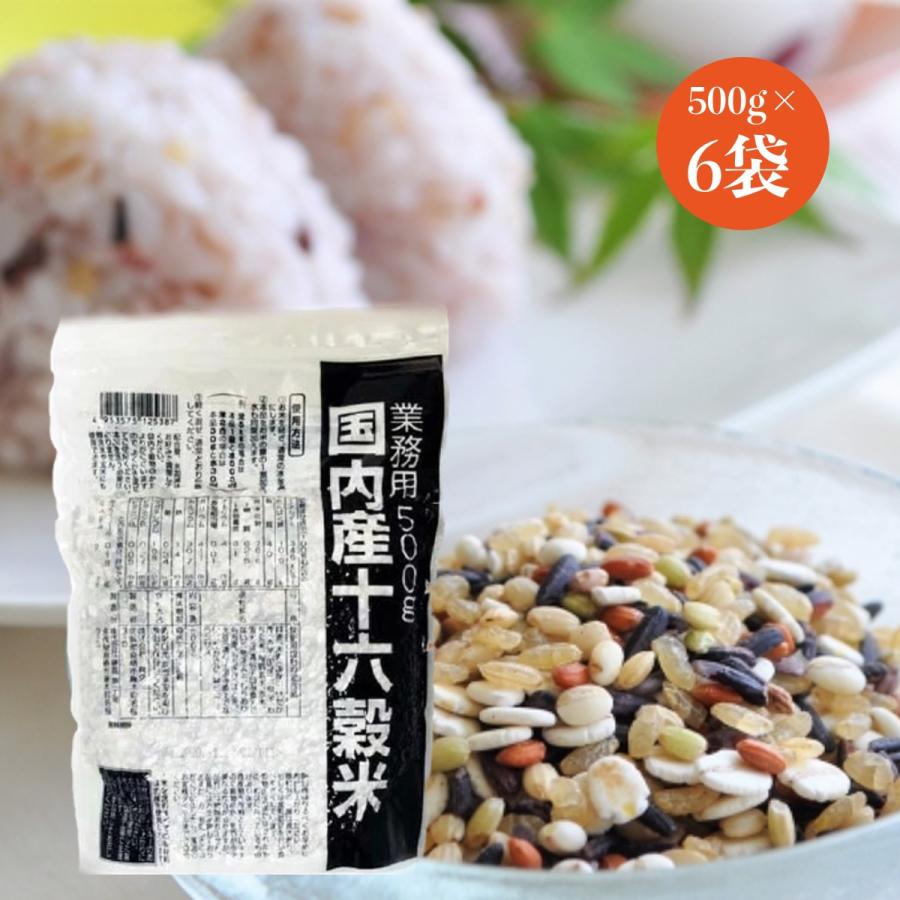 国内産十六穀米 業務用 雑穀 ご飯 業務用 500g 6袋セット