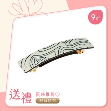 FRANCE LUXE 經典長方形印花髮夾〈抽象印花〉