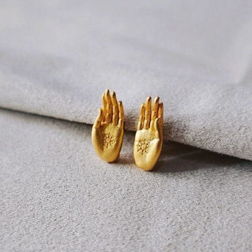 商城熱賣⭐創意耳飾 復古耳釘  簡約氣質無畏印耳釘 潮男女中國風氣質復古千輻相圖案耳環耳飾品