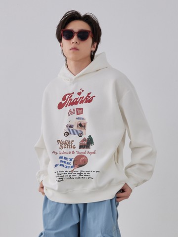 復古美式圖案風格長帽T