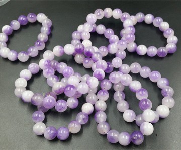 高檔精美天然玉石紫色石英巖玉圓珠手鏈直徑12毫米圓珠手鏈手串