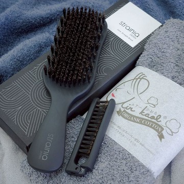 護理髮梳超值組 護理直髮梳(大)+攜帶髮梳(小)+日本淺野毛巾