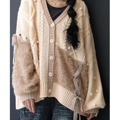 Vintage ハンドニット　ケーブルニット　ポンポンニット ニット/セーター 当日発送可能