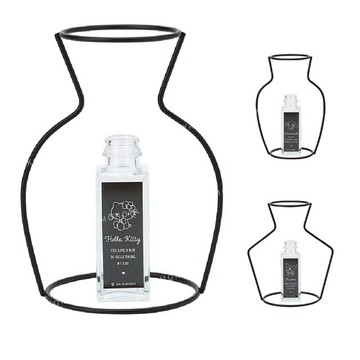 小禮堂 Sanrio 三麗鷗  鐵絲框架造型花瓶 (黑框款) Kitty 大耳狗 酷洛米