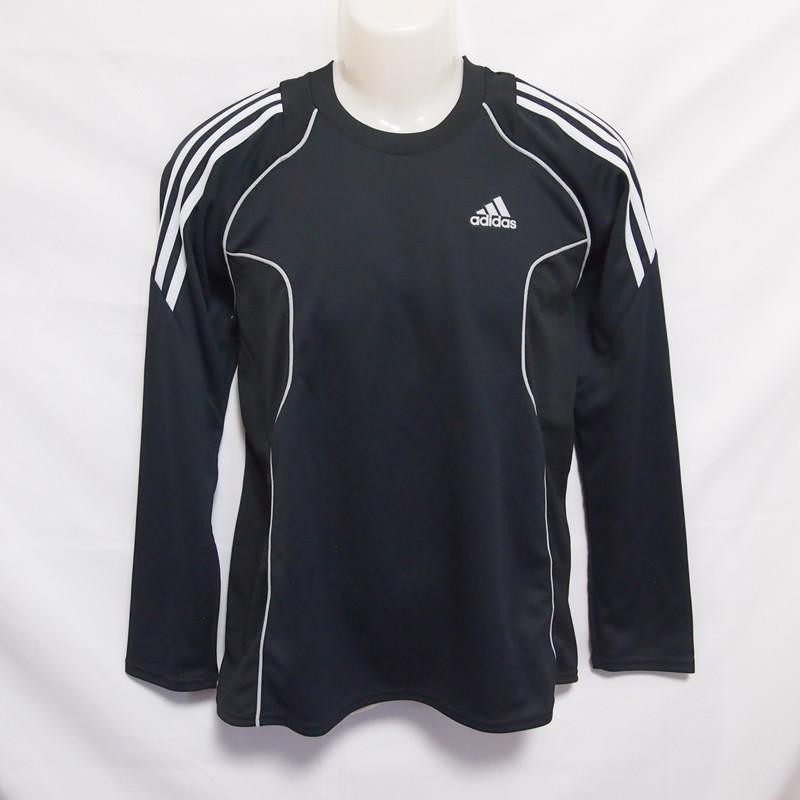 古着 メンズM adidas/アディダス ポリエステルTシャツ 長袖 スポーツ